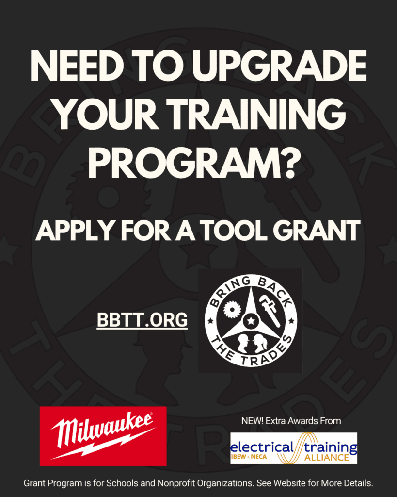 Bring Back the Trades Tool Grant Program with etA and Milwaukee Tool image
